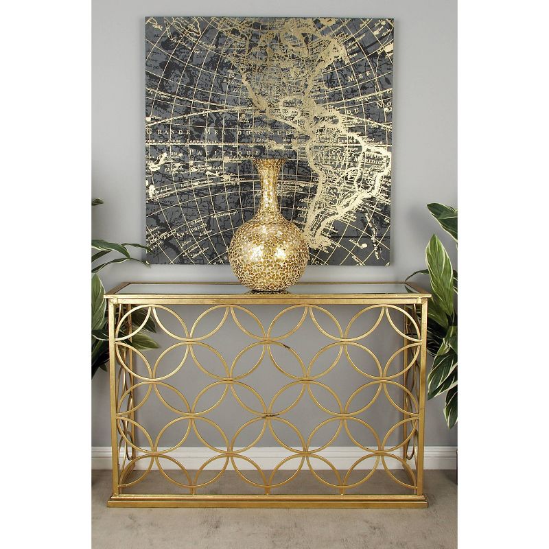 Rectangular Traditional Modern Metal Console Table Gold - Olivia &#38; May, 1 of 29