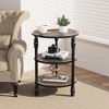 TROPOW Round Table, Small Side Table with 3 Floors for Living, Bedroom, Comfortable Coffee Accent with Steel Structure for Small Spaces - 3 of 4