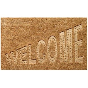 Gardenised Heavy Duty Coco Coir Doormat with Non Slip PVC Baking Embossed Welcome Design Coconut Fiber Floor Mat 18x30" - 1 of 4