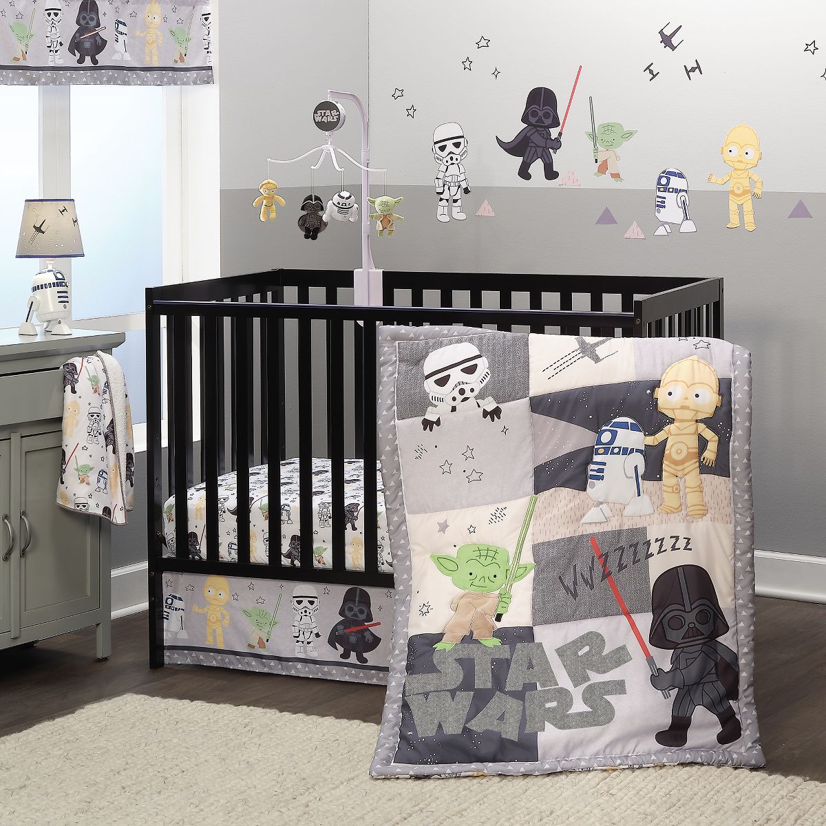 Lambs & Ivy Star Wars Classic Fitted Crib/Toddler Sheet - Yoda/Darth Vader - thumbnail 4
