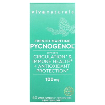 Viva Naturals French-Maritime Pycnogenol, 100 mg, 60 Veggie Capsules