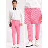 INSPIRE CHIC Men's Polka Dots Pattern Flat Front Zipper Closure Dress Pants - 4 of 4