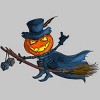 Men's Design By Humans Halloween flying pumpkin By officegeekshop T-Shirt - 2 of 2