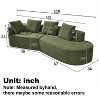 VAISP-Modern 2-Piece Curved Green Sectional Sofa with Chaise Lounge, High-Density Sponge, Pearl Upholstery, Right-Facing for Living Room - 3 of 4