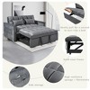 Modern Velvet Loveseat Futon Sofa Couch Pullout Bed, Small Love Seat Lounge Sofa w/Reclining Backrest - 3 of 4