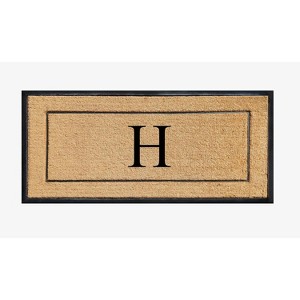A1HC Natural Coir and Rubber Backing Monogrammed Door Mat, Anti-Shed Entry Doormat - 1 of 4
