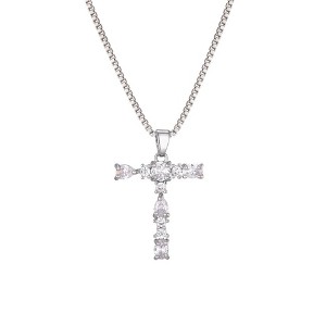 Adornia Silver Plated Mixed Stone Crystal Initial Necklace - 1 of 3