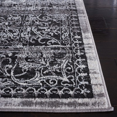 Amelia Charcoal Synthetic Low Pile Area Rug