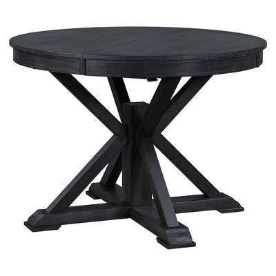 NicBex Mid-century Round Extendable Dining Table with 12Inch Leaf for 4 to 6