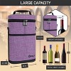 OPUX 2 Bottle Wine Carrier Tote, Insulated Leakproof Cooler Bag, Portable Case Travel Picnic BYOB Beach Christmas Gift - 3 of 4