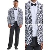 INSPIRE CHIC Men's Slim Fit Peak Lapel One Button Party Animal Printed Blazers - 4 of 4