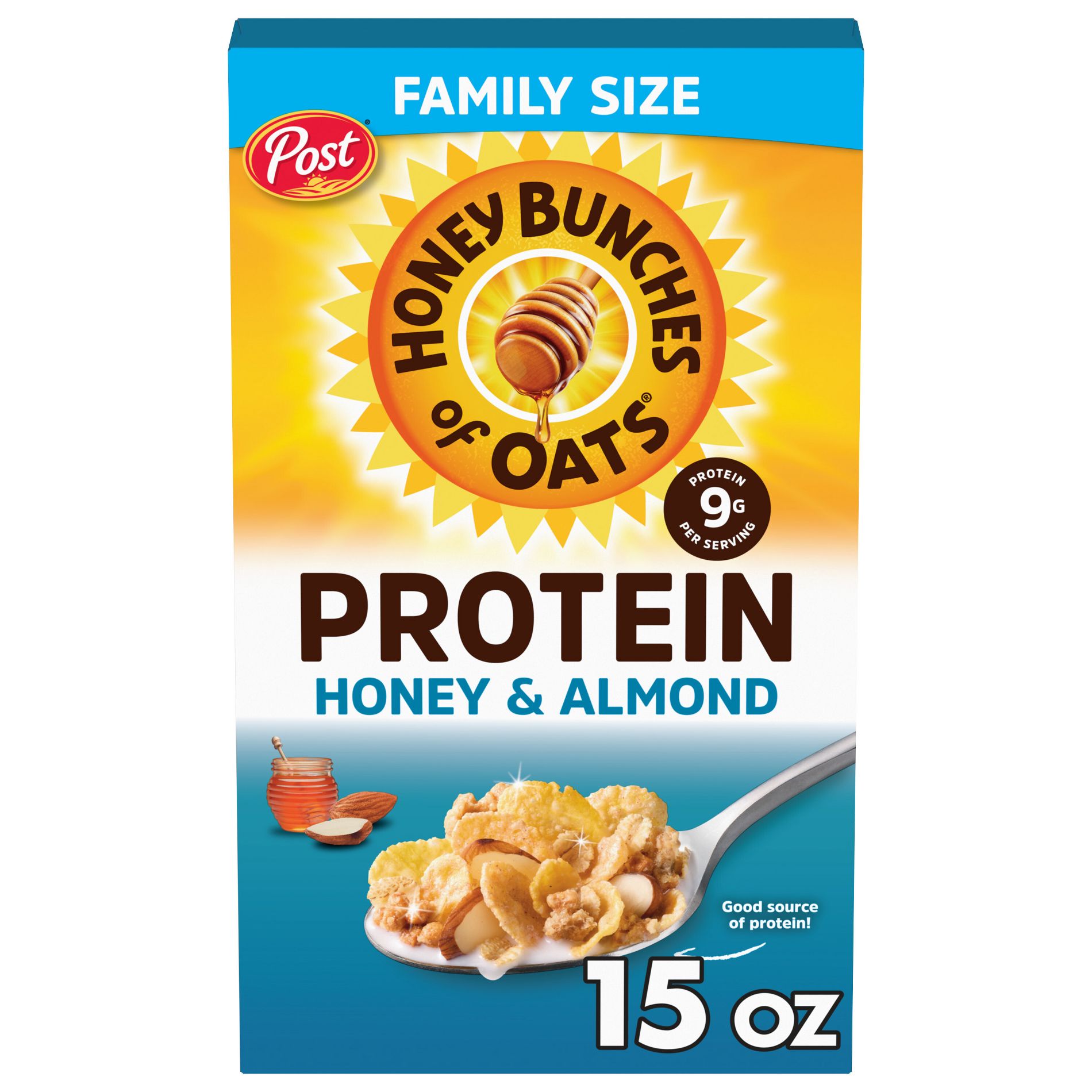 Honey Bunches of Oats Protein Honey & Almond Breakfast Cereal - 15oz