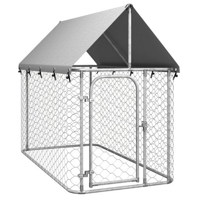 vidaXL Outdoor Dog Kennel with Roof 78.7"x39.4"x59.1"