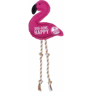 Pavilion Gift Company - Happy - 14.75" Canvas Dog Toy on Rope - Pet Toy - 1 of 4