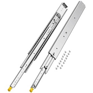 VEVOR 1 Pair Full Extension Drawer Slides 18 20 22 28 30 32 36 38 40 44 48 52 56 60 in, 500 lbs Load Capacity Locking Drawer Slides, Silver - 1 of 4