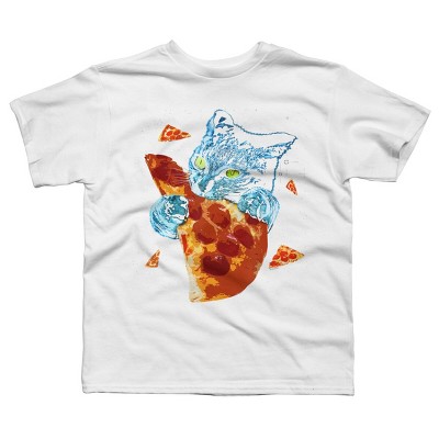 Boy's Design By Humans Pizza Cat in Space By BABYSHARK185 T-Shirt