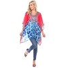 Women's Animal Print Caftan with Tie-up Neckline Pink Leopard One Size Fits Most - White Mark - 2 of 3