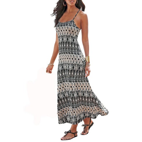 LASCANA Women's Crossed Strap Maxi Dress Paisley - image 1 of 4