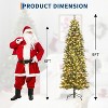 Acekool 9FT Pre-Lit Christmas Tree with Dual Color Lighting, Slim Pencil Pine Tree with Cones, Foldable Metal Leg, Holiday Indoor Outdoor Decoration - 3 of 4