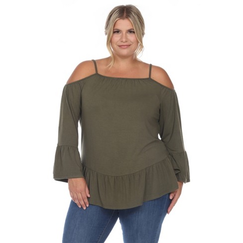 White cold shoulder clearance top