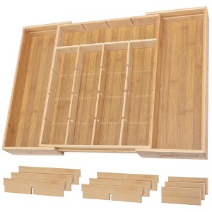 Talented Kitchen Bamboo Expandable Drawer Organizer with Removable Dividers, 17 x 13 x 2 Inches, Expands from 13 to 22 Inches - 1 of 4