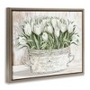 Stupell Industries Fresh White Tulip Flowers Vintage Floating Frame Canvas Art, Brown, 31" x 25" - 2 of 4