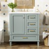 Gulches 30 in 18 in Undermount Rectangular Bathroom Sink in Sage Green Solid Wood with Soft Closing Door 3 Drawers - 2 of 4
