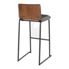 30" Faux Leather Padded Contemporary Barstool with Wood Back and Metal Base for Kitchen Island or Home Bar, Set of 2 - 4 of 4