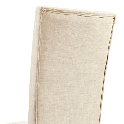 Felicia Transitional Beige Linen High-Back Side Chair