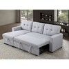 Elegant Storage Sofa with Cotton Linen & Fiber Foam Combo for small space Living Room, Bedroom Office, Gray - 3 of 4