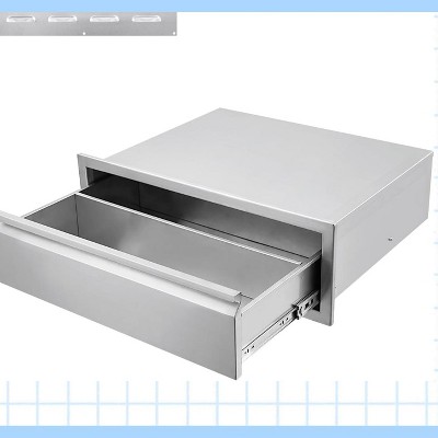 Garvee Stainless Steel BBQ Drawer for Outdoor Kitchen - 30" W x 23" D x 10" H, Weather-Resistant Flush Mount with Silent Operation