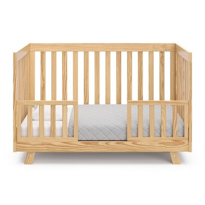 Natural Wood 3-in-1 Convertible Crib with Adjustable Mattress Base