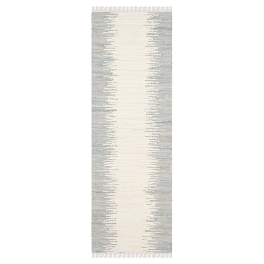 Flatweave Ikat Stripe Runner - Gray (2'3inx11'7in) - Safavieh