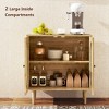 Skyzoo Sideboard Cabinet, Rattan Sideboard and Buffets with Storage for Kitchen Living Dining Room,Oak - 2 of 4