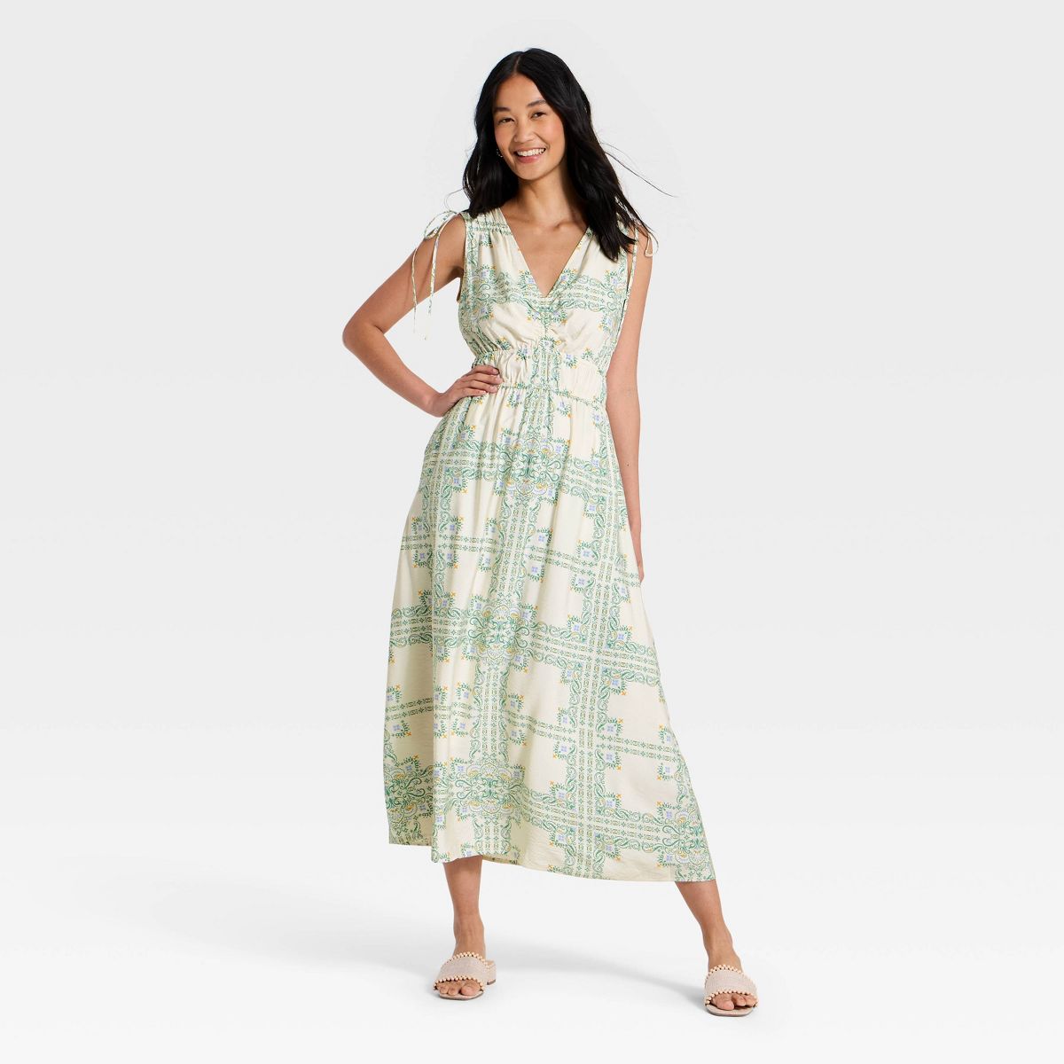 Women's V-Tie Midi Dress - A New Day™ - thumbnail 9