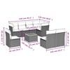 vidaXL Patio Sofa Set with Cushions Outdoor Furniture 9 Piece Poly Rattan - Black and Cream - 3 of 4
