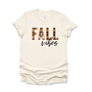 Simply Sage Market Women's Fall Vibes Plaid Short Sleeve Graphic Tee - 1 of 4
