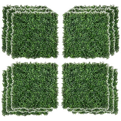 Outsunny 12-Piece 19.75" x 19.75" Milan Artificial Grass, Water Drainage, & Soft Feel