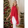 INSPIRE CHIC Women's Casual Tie Back Asymmetrical High Low Sleeveless Mock Neck Flowy Blouse - 3 of 4