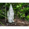 NAT & Jules Gnome 12 inch Resin Stone Garden Statue (Peace Gnome) - 2 of 4