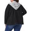 Agnes Orinda Women's Plus Size Denim Detachable Drawstring Hoodie Pockets Jean Jackets - 4 of 4