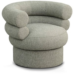 Meridian Furniture,Valentina Linen Textured Fabric Accent Swivel Chair - 1 of 4