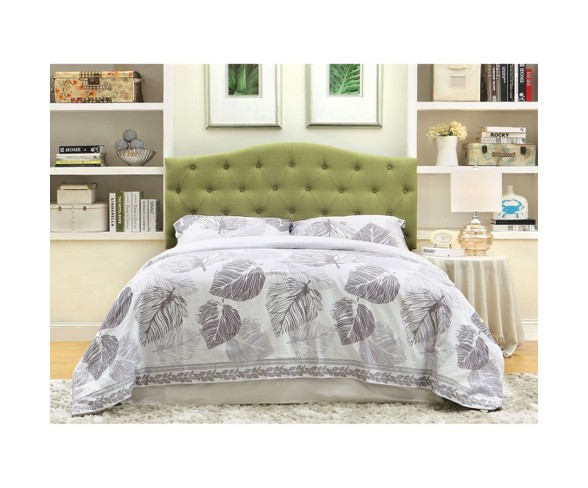 miBasics Delphi Button Tufted Adjustable Linen Full/Queen Headboard in Green