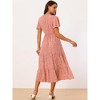 INSPIRE CHIC Women's Summer Casual Short Flutter Sleeve V Neck Elastic Waist Flowy Polka Dots Dress - 4 of 4