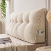 Soft Wedge Teddy Velvet Headboard Pillow w/ Side Pocket - PP Cotton Filled, Triangular Backrest Cushion for Dorm Bed - 2 of 4