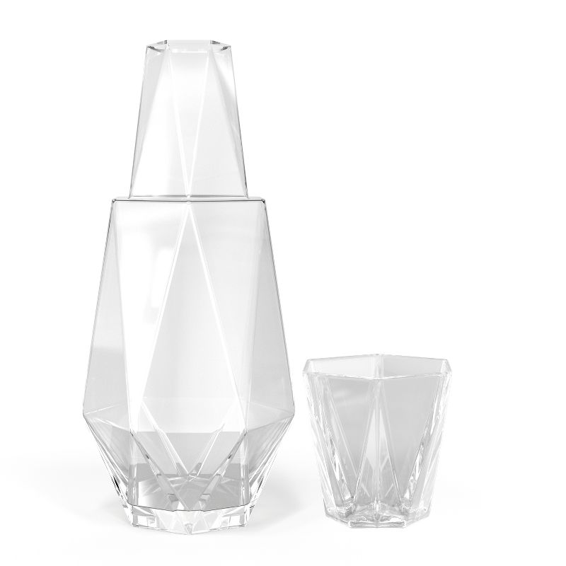 Fifth Avenue Crystal Geometric Bedside Night Water Carafe and Tumbler Lid, 2-Piece, 2 of 9