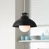 Possini Euro Design Cynthia Brushed Nickel Black Mini Pendant 12" Wide Modern White Glass Fixture for Dining Room Kitchen Island - 2 of 4