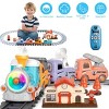 Electric Train Set with Smokes Light Sound Remote Magnetic Train Toys with Locomotive 3 Trucks Gifts for Kids Aged 3 4 5 6 Year Old - 2 of 4