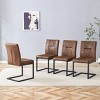 Set of 4 High Back Brown Dining Chairs with Soft Sponge Seat and Black Metal Legs,Comfortable Modern Style for Dining Room-The Pop Home - 2 of 4