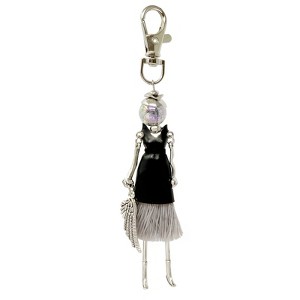 Wrapables Hanging Fashionista Doll Keychain, Crystal Rhinestone Keyring Bag Charm - 1 of 4